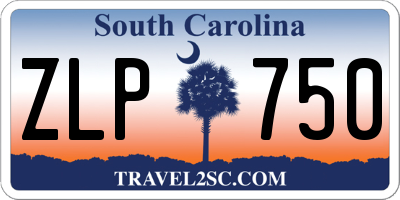 SC license plate ZLP750