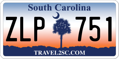 SC license plate ZLP751