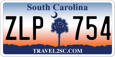 SC license plate ZLP754