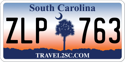 SC license plate ZLP763