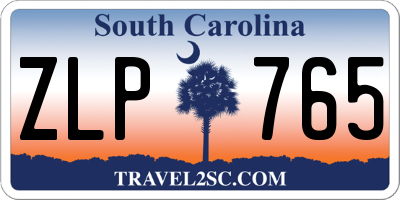 SC license plate ZLP765