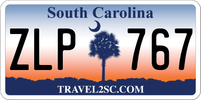 SC license plate ZLP767