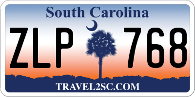 SC license plate ZLP768