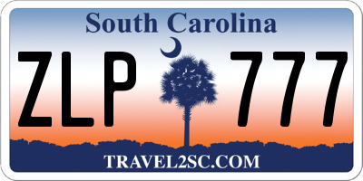 SC license plate ZLP777