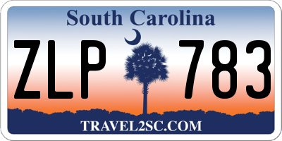 SC license plate ZLP783