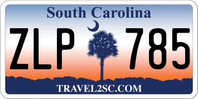 SC license plate ZLP785