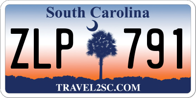 SC license plate ZLP791