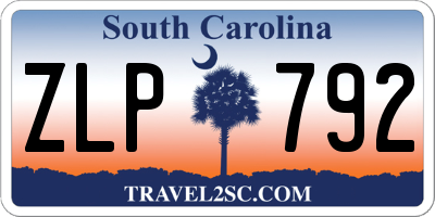SC license plate ZLP792