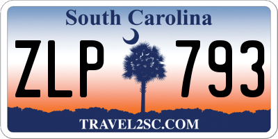 SC license plate ZLP793