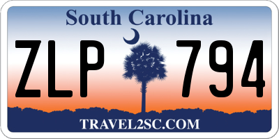 SC license plate ZLP794