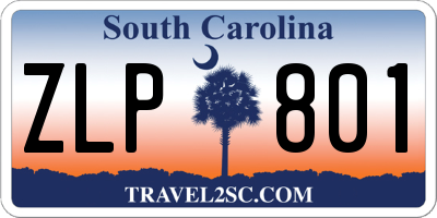 SC license plate ZLP801