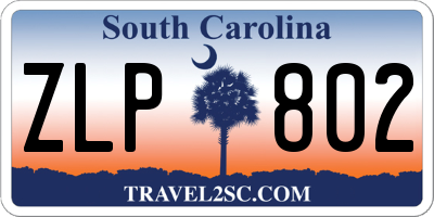 SC license plate ZLP802