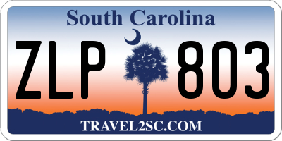 SC license plate ZLP803