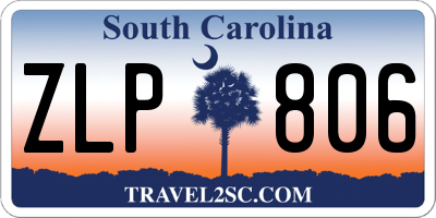 SC license plate ZLP806