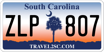 SC license plate ZLP807