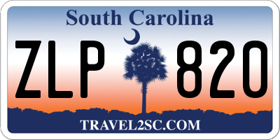 SC license plate ZLP820