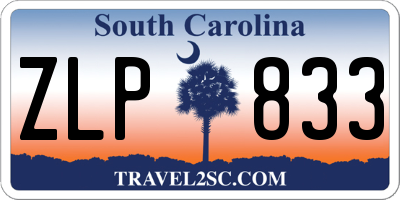 SC license plate ZLP833