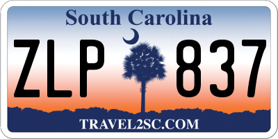 SC license plate ZLP837