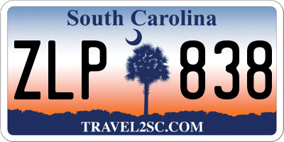 SC license plate ZLP838