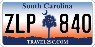 SC license plate ZLP840