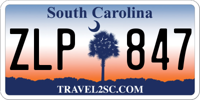 SC license plate ZLP847