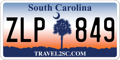 SC license plate ZLP849