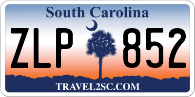 SC license plate ZLP852