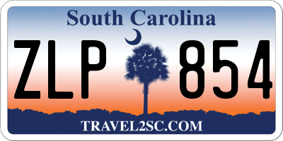 SC license plate ZLP854