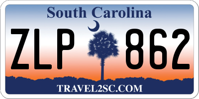 SC license plate ZLP862