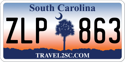 SC license plate ZLP863