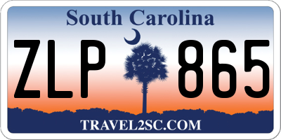 SC license plate ZLP865