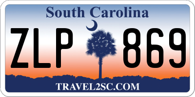 SC license plate ZLP869
