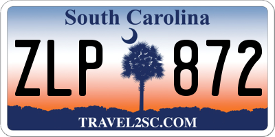 SC license plate ZLP872