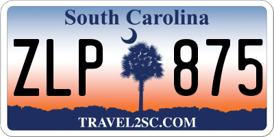 SC license plate ZLP875