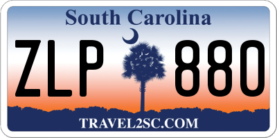 SC license plate ZLP880