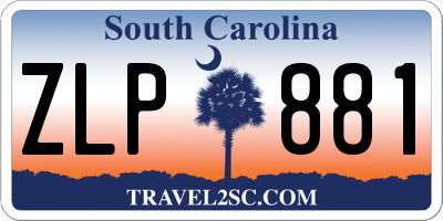 SC license plate ZLP881