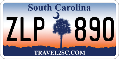 SC license plate ZLP890