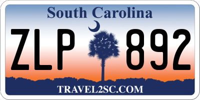 SC license plate ZLP892