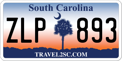 SC license plate ZLP893