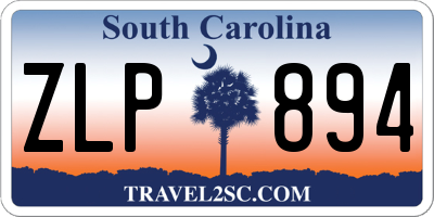 SC license plate ZLP894