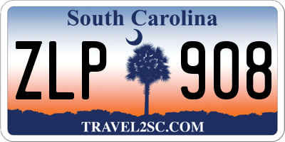 SC license plate ZLP908