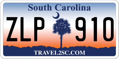 SC license plate ZLP910