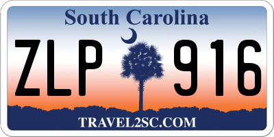 SC license plate ZLP916