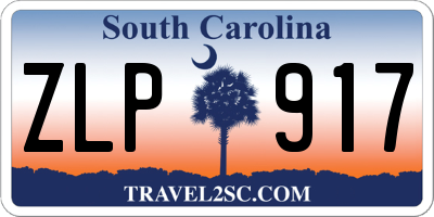 SC license plate ZLP917