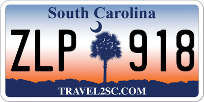 SC license plate ZLP918