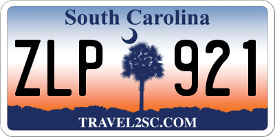 SC license plate ZLP921