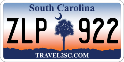 SC license plate ZLP922