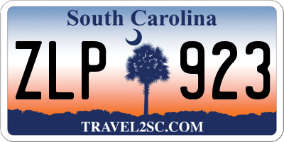 SC license plate ZLP923