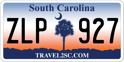 SC license plate ZLP927