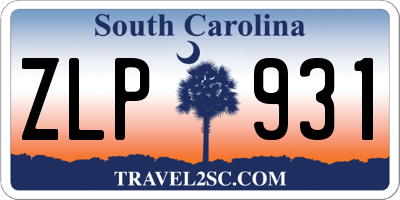 SC license plate ZLP931